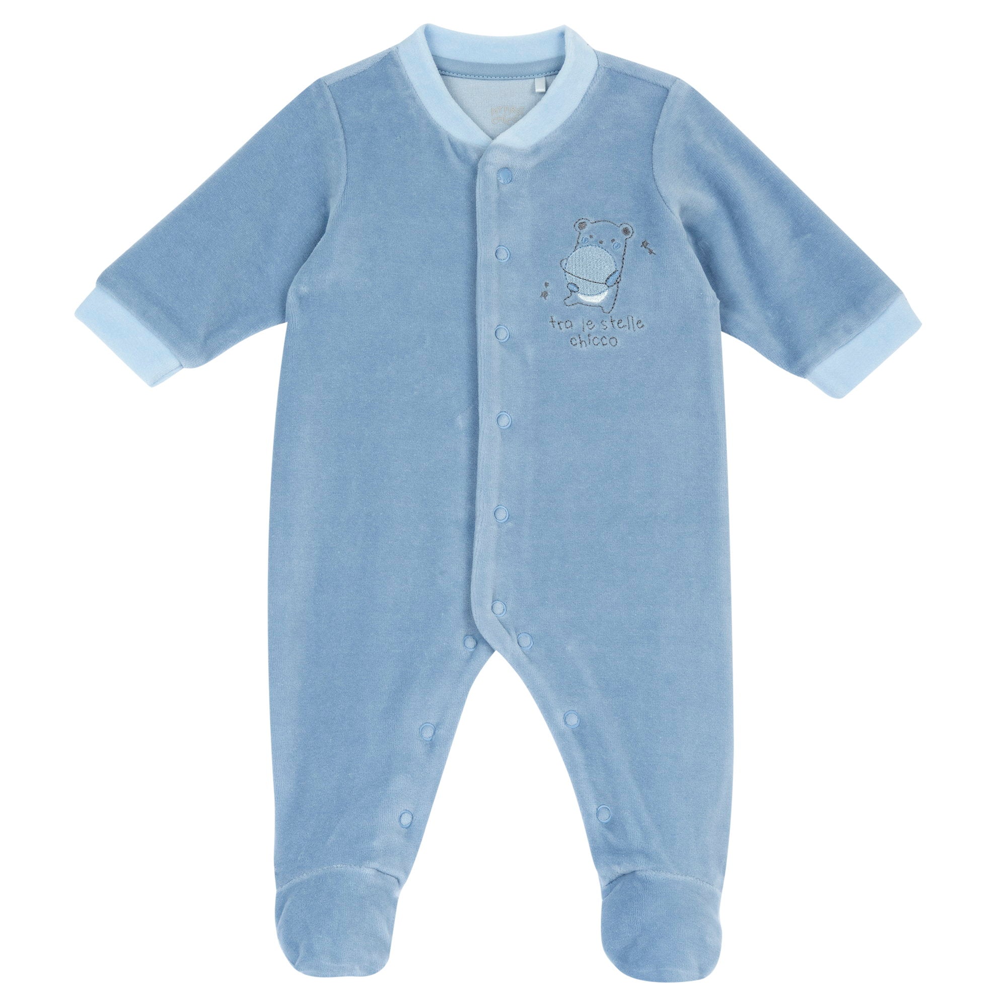 Tutina in cinigliaceleste con ricamo orsetto - NUOVA COLLEZIONE CHICCO A/I 2026-27