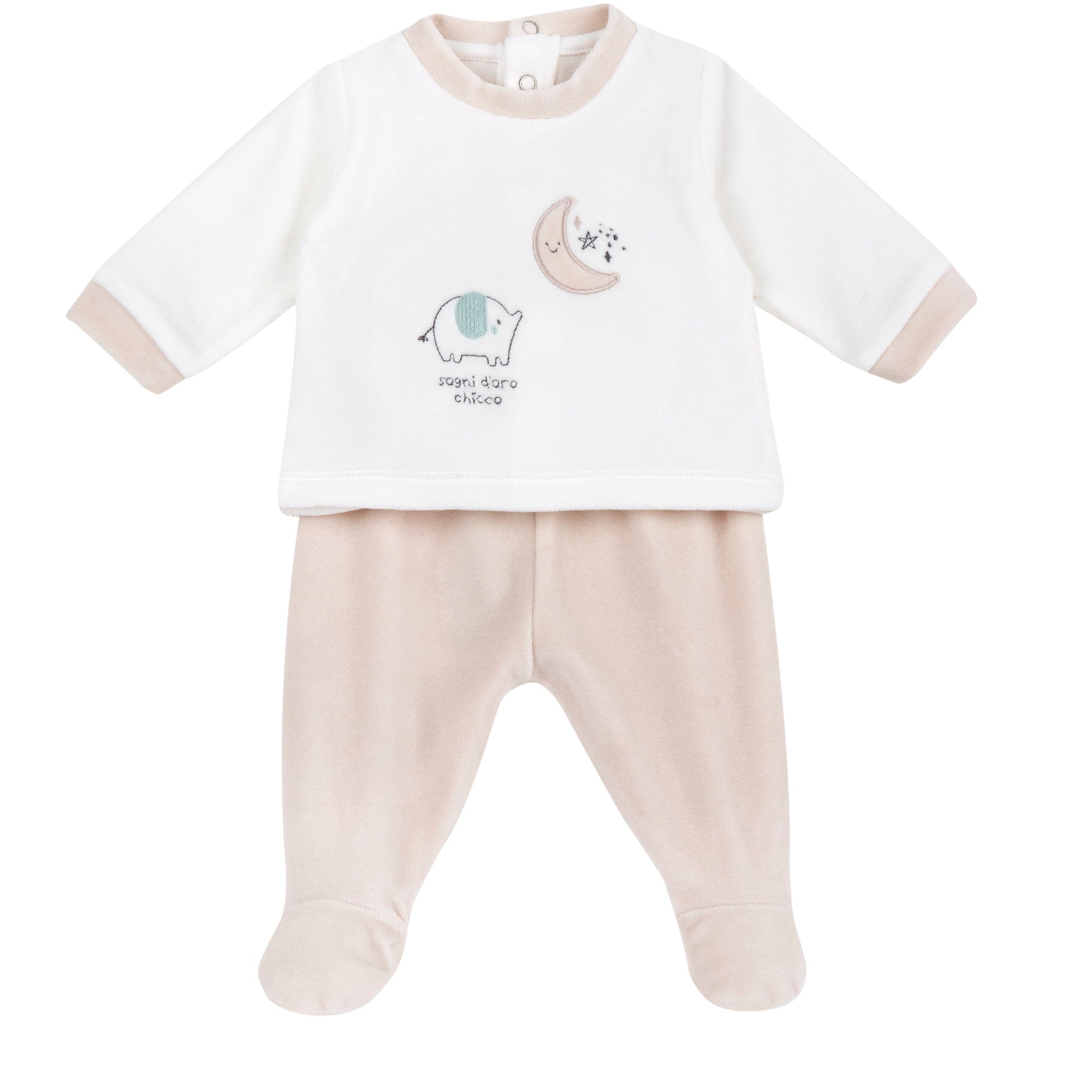 Completo coprifasce + ghettina in ciniglia con piccolo elefante - NUOVA COLLEZIONE CHICCO A/I 2026-27