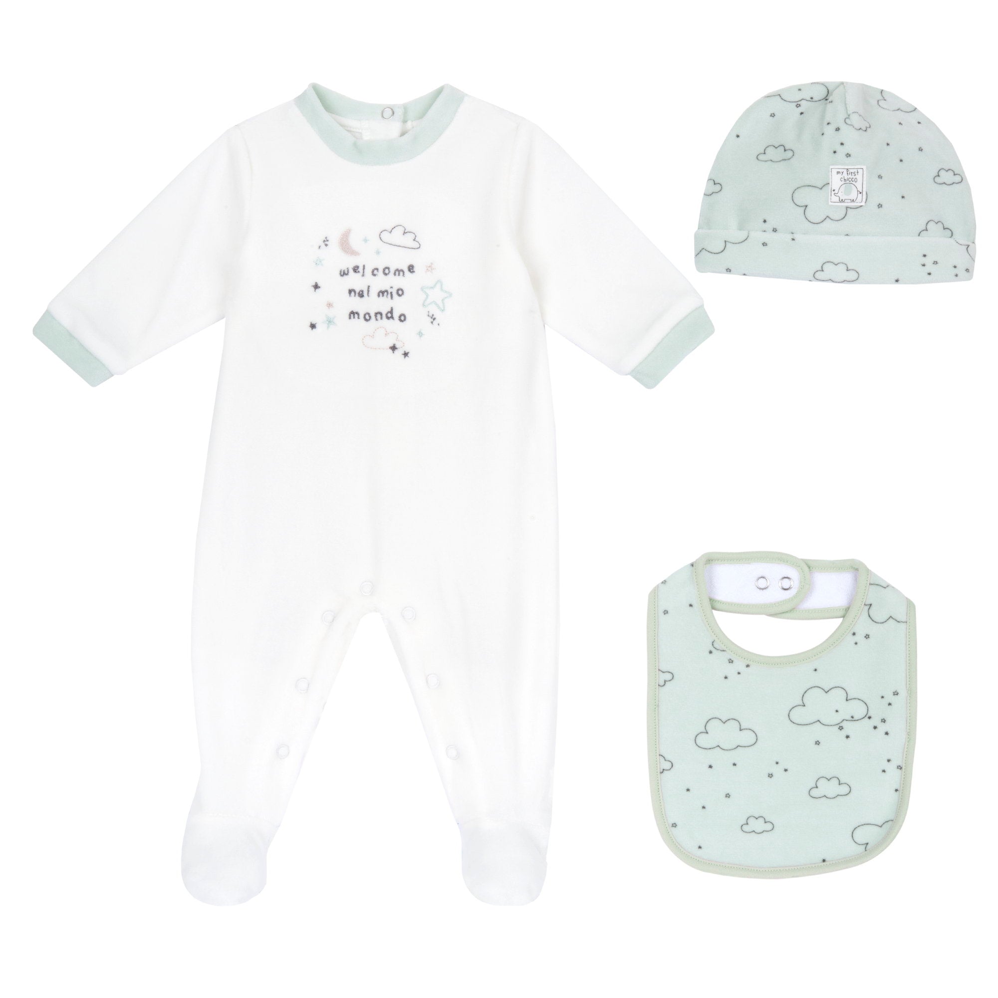 Set regalo con tutina, cappello e bavaglino - NUOVA COLLEZIONE CHICCO A/I 2026-27