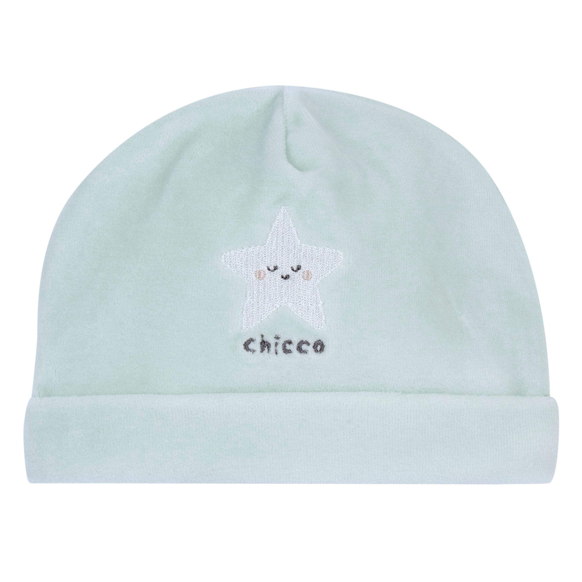 Cappello in ciniglia verde con risvolto e stellina ricamata - NUOVA COLLEZIONE CHICCO A/I 2026-27