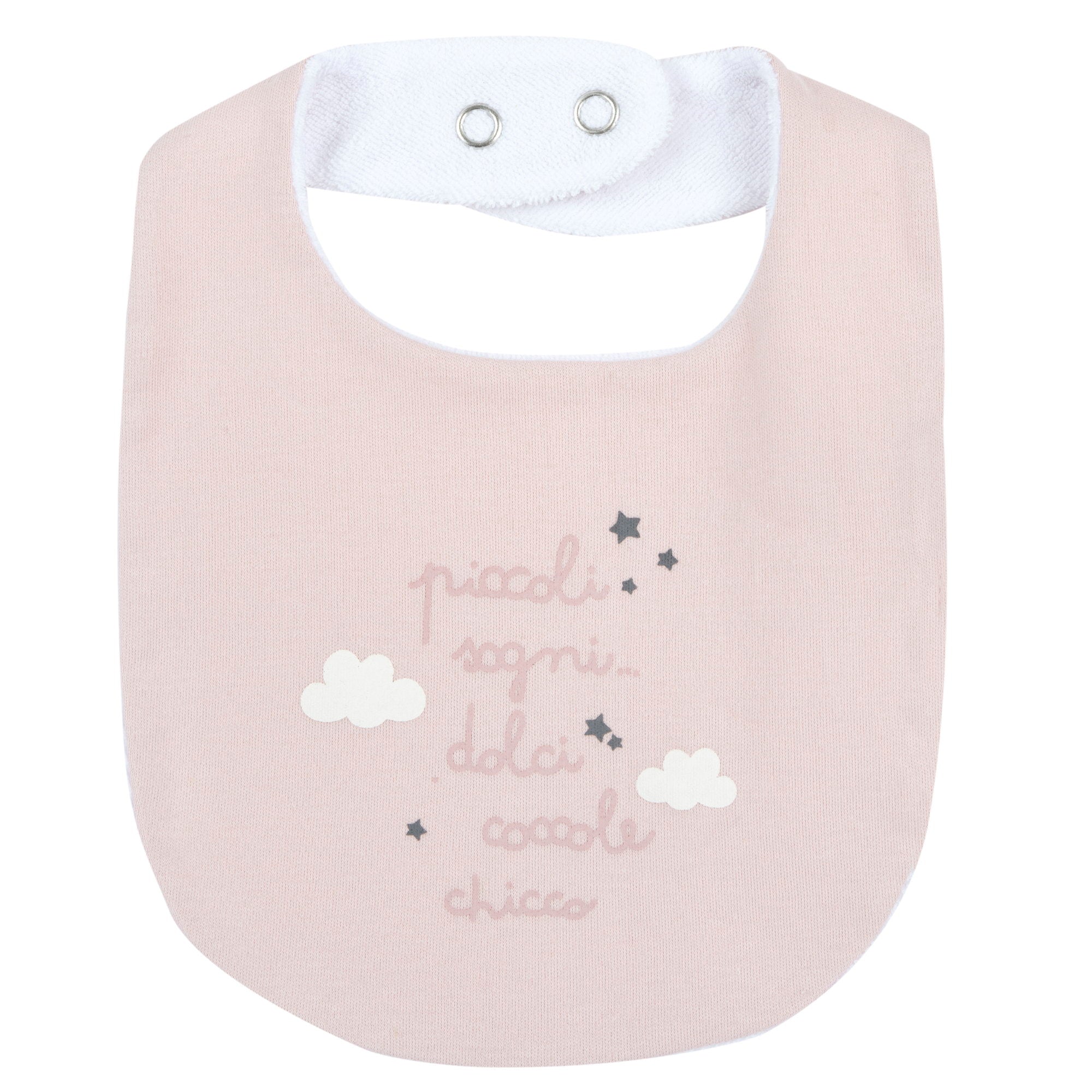 Bavetta rosa con tenera frase - NUOVA COLLEZIONE CHICCO A/I 2026-27