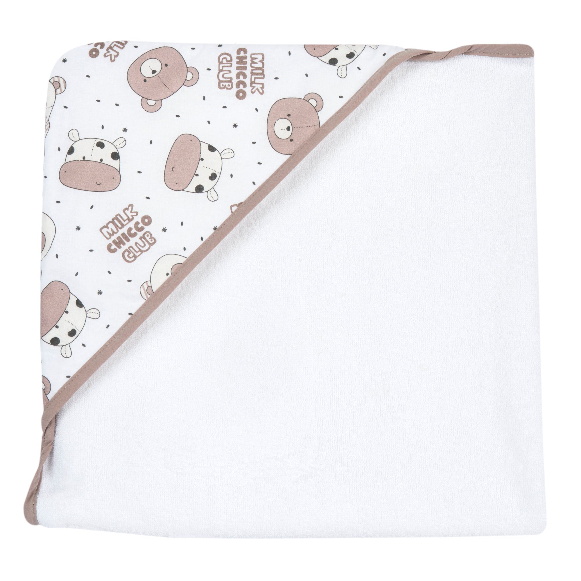 Accappatoio quadrato di spung con stampa MILK - NUOVA COLLEZIONE CHICCO A/I 2026-27