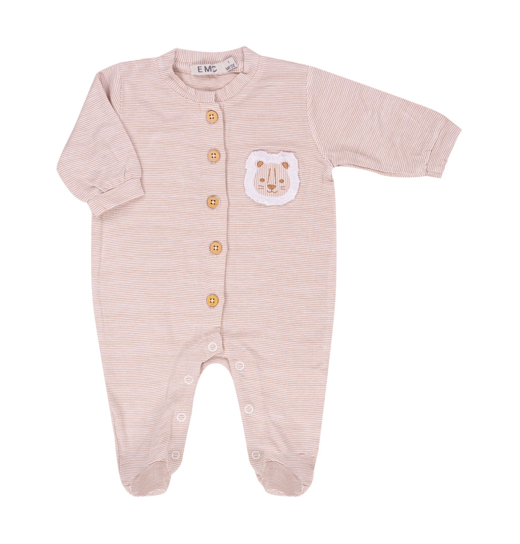 Tutina in organic bamboo con piccolo leoncino - NUOVA COLLEZIONE EMC P/E 2025