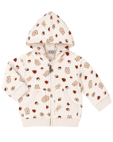 Felpa con cappuccio e zip tema Orsetti nel bosco - NUOVA COLLEZIONE EMC A/I 2026-27