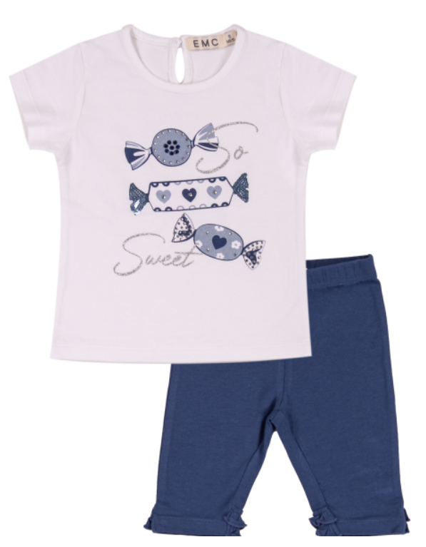 Competo t-shirt manica corta con stampa + leggings corto - NUOVA COLLEZIONE EMC P/E 2026