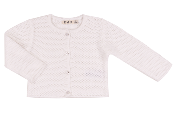 Cardigan in maglia di cotone con bottone gioiello - NUOVA COLLEZIONE EMC P/E 2026