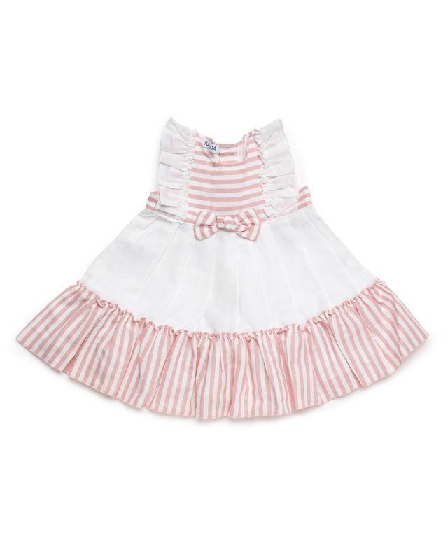 Vestito con pieghe in misto lino rigato - NUOVA COLLEZIONE JULIANA P/E 2026