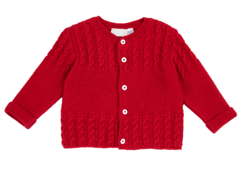 Cardigan di tricot cotone caldo con piccole trecce - NUOVA COLLEZIONE CHICCO A/I 2024