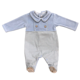 Tutina di ciniglia con fantasia mini pied de poule - NUOVA COLLEZIONE JUJU'BEBE' A/I 2024