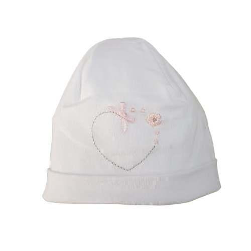 Cappello in jersey di cotone con cuoricino ricamato - NUOVA COLLEZIONE BARCELLINO P/E 2024