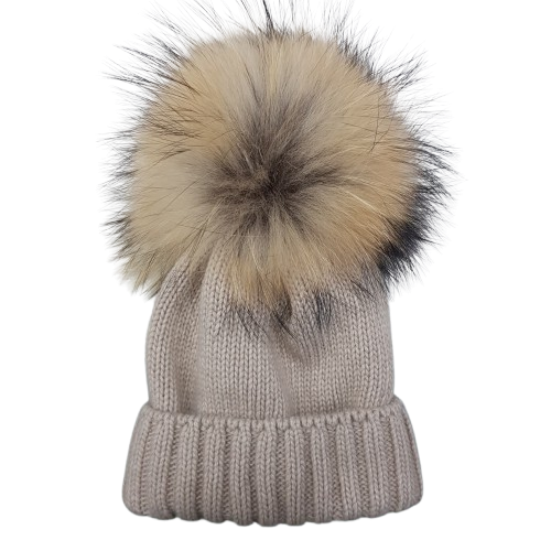 Cappello in lana e cashmere con pompon - NUOVA COLLEZIONE CAPPELLERIA ITALIANA