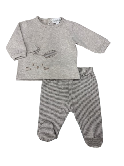 Completo 2 pz. coprifasce con coniglietto + ghettina a righe - NUOVA COLLEZIONE LALALU' A/I 2026-27